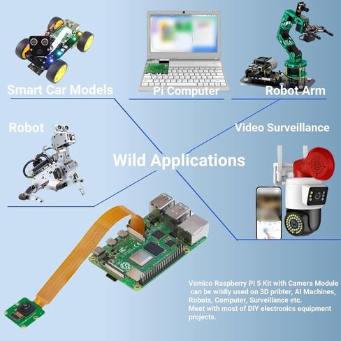 كمبيوتر Raspberry Pi 5 8GB RAM Broadcom BCM2712 Arm Cortex-A76 2.4 جيجا هرتز رباعي النواة 64 بت لوحة واحدة in Kuwait