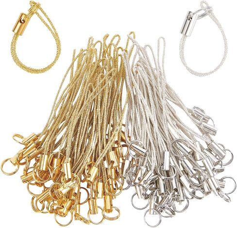 GorgeCraft 200pcs سحر الهاتف المحمول سحر الشحول الحبل تقسيم حلقة حزام النغمة الهاتف المحمول الأشرطة chain chian in Kuwait