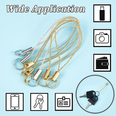GorgeCraft 200pcs سحر الهاتف المحمول سحر الشحول الحبل تقسيم حلقة حزام النغمة الهاتف المحمول الأشرطة chain chian in Kuwait