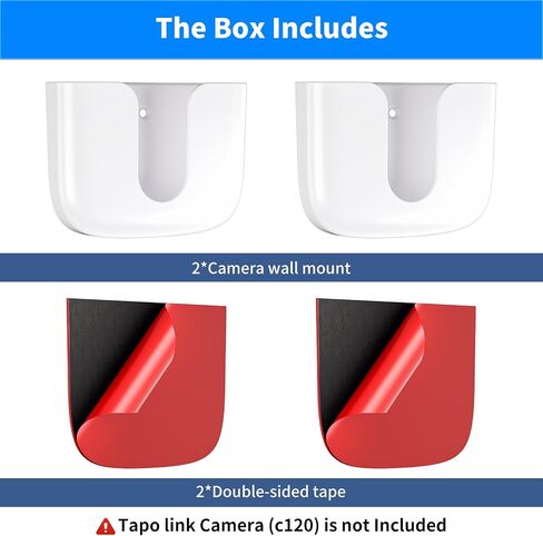 Introducing Adhesive Camera Mount,Fit for Tapo Link Camera C120 ,No Drilling Mount Bracket,Easy Installation Holder for Tapo Link Indoor Outdoor Security System,Black,2Pack (Camera is NOT Included) in Kuwait