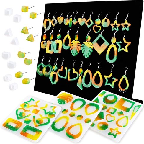 NiArt Beauty Jewelry Holder Epoxy Resin Silicone Casting Mold Kit, 2PCS Earing Stand Display for Necklaces Bracelets Storage Jewelry DIY Crafts Arts Handcraft Home Decoration Gift in Kuwait