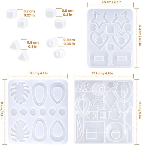 NiArt Beauty Jewelry Holder Epoxy Resin Silicone Casting Mold Kit, 2PCS Earing Stand Display for Necklaces Bracelets Storage Jewelry DIY Crafts Arts Handcraft Home Decoration Gift in Kuwait