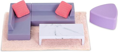 Lori Dolls – Marina's Terrace Set– Mini Doll & Toy Terrace Furniture – 6-inch Doll & Dollhouse Accessories – Chairs, Table, Umbrella, Lemonade – Play Set for Kids – 3 Years + in Kuwait