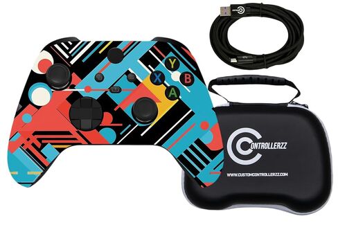 وحدة تحكم مرصعة مخصصة Controlerzz Abstract-تتضمن وحدة تحكم لاسلكية مخصصة للإنصاف المخصص لسلسلة Xbox Series X/S و Xbox On in Kuwait