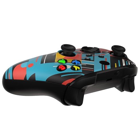 وحدة تحكم مرصعة مخصصة Controlerzz Abstract-تتضمن وحدة تحكم لاسلكية مخصصة للإنصاف المخصص لسلسلة Xbox Series X/S و Xbox On in Kuwait