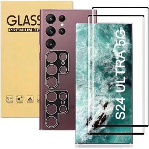 [2+2 Pack] for Samsung Galaxy S23 Ultra 5G Screen Protector Tempered Glass Camera Lens Protector,Touch Sensitive,Fingerprint Support,9H Hardenss