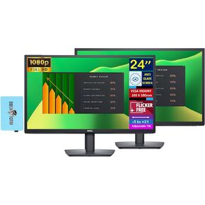 Dell E2423H 24" FHD Monitor with Docztorm Dock, 5 ms Response Time, Flicker Free & Anti-Glare Display, VESA Mount (100x100mm), DisplayPort, VGA, Ideal for Home & Business, Black (2025 Latest Model)