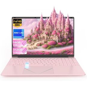 15.6 inch Laptop Computer,16GB RAM LPDDR4 512GB SDD Portable Laptop Computer Cerelon N5095 Processor FHD 1920 * 1080 Laptop PC with Touch ID, WiFi5, BT4.2, USB 3.0
