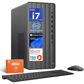 HP Envy Desktop Computer (2025), Intel i7-14700(Up to 5.4GHz), 64 GB RAM, 4 TB SSD, Intel UHD Graphics 770, Windows 11 Pro, Microsoft Office Pro Lifetime, Accessories, TE01-5002