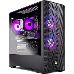 Skytech Azure Gaming PC Desktop, Ryzen 7 7700X 4.5 GHz (5.4GHz Turbo), NVIDIA RTX 4060 8GB, 2TB NVMe SSD, 16GB DDR5 RAM 5200, 650W Gold PSU, 360mm ARGB AIO, Wi-Fi, Win 11