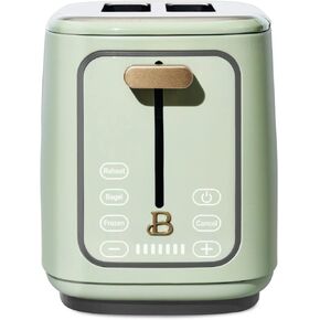 Beautiful 2 Slices Toaster - 7 Shade Settings, Touch Display, Extra-Wide Slots for Bagels, Gluten-Free & Frozen Presets, LED Countdown, Removable Crumb Tray (Rose)