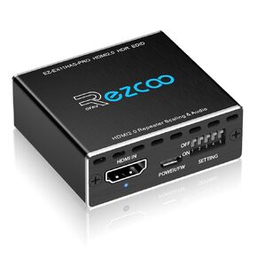 مقسم HDMI 1 × 1 مستخرج صوت 4K 60 هرتز Atmos CEC EDID/Down-Scale/HDCP Switch يناسب مقاطع فيديو مختلفة - SPDIF 5.1CH Toslink البصري، انقطاع صوت ستيريو، مكرر HDMI، جهاز فك التشفير الرقمي EX11PRO