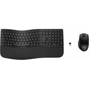 HP 685 Comfort Dual-Mode Keyboard and Mouse Combo (8T6L7UT) - USB Type A Plunger Wireless Bluetooth/RF 2.40 GHz Keyboard - Black - USB Type A Wireless Bluetooth/RF Mouse - 4000 dpi - Tilt Wheel - Blac