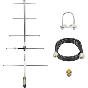 400-470MHz Yagi Antenna with 32ft Cable SL16 Connector SMA Female Adaptor High Gain 9dBi Long Range UHF Base Antenna 5-Element Outdoor Antenna for Ham Radio Repeater Systems GMRS