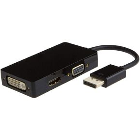 Axiom 3N1DP2HVDK-AX 3-in-1 DISPLAYPORT to HDMI, VGA and DVI Video Adapter - Black