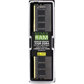 NEMIX RAM 32GB (1X32GB) DDR4 3200MHZ PC4-25600 2Rx8 1.2V CL22 288-PIN Non-ECC Unbuffered UDIMM Desktop PC Memory Compatible with Kingston KVR32N22D8/32