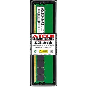 A-Tech 32GB RAM Replacement for Dell SNPWMMC0C/32G, AB883075, WMMC0, 0WMMC0 | DDR5 4800MHz PC5-38400 2Rx8 Non-ECC DIMM Desktop Tower PC Single Memory Module