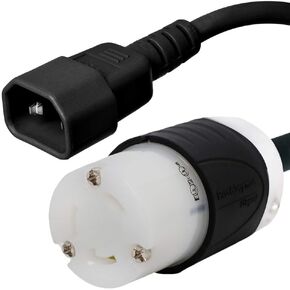 IEC C14 to NEMA L6-30R Plug Adapter - 1 Foot, 15A/250V, 14 AWG - Iron Box # IBX-2553-01M