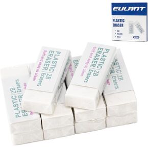 10 Pack Pencil Erasers, White Large Eraser for School Office Soft Art Erasers for Drawing Writing