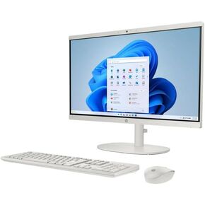 HP 22-DG 21.45" FHD All-in-One Intel Pentium Silver J5040 2.0GHz 8GB RAM 128GB SSD Windows 11 Home - White - with 2 BT Speakers (Renewed)