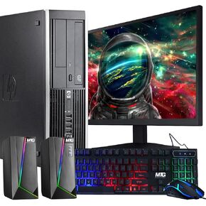 HP Elite Desktop Computer PC, 3.1 GHz, Intel Core i7, 16GB, RAM, 2TB HDD, MTG New 22 inch LED Monitor, RGB Speaker and Keyboard Mouse, WiFi, Windows 10 Pro (Renewed)
