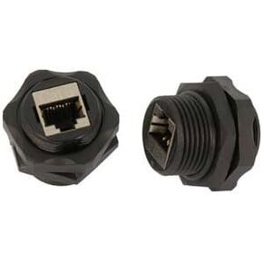 CAT.6 RJ45 محمي صناعي Panelmount Bulkhead Acpler ، 2 حزمة