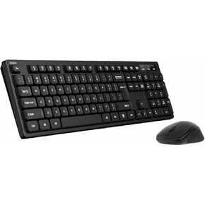 Belkin Wireless Keyboard and Mouse with USB-A Receiver - Keyboard Set w/Wireless Mouse, Ergonomic Design for Home, Office, Desk, Compatible with Laptop, PC, Windows - Batteries Included - Black