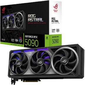 Asus ROG Astral GeForce RTX 5090 32GB GDDR7 Gaming Graphics Card (Nvidia GeForce RTX5090, Four Fans, 3.8 Slot Design, PCIe 5.0, 2X HDMI 2.1b, 3X DisplayPort 2.1a, ROG-ASTRAL-RTX5090-32G-GAMING)