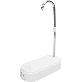 Fockety Desktop Water Dispenser, Desktop Water Bottle Dispenser Tray with Hose, Battery Powered Water Dispenser Pump for Living Room Kitchen Bedside Bedroom (White)