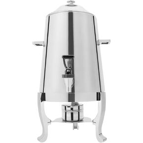 DYNAMI Stainless Steel Beverage Dispenser with Fuel Holder,3.4 Gallon/13L Large Coffee Urn Hot Drink Dispenser with Spigot,for Parties Catering Coffee Tea Hot Water (Silver)