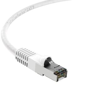 InstallerParts Ethernet Cable CAT7 Cable Shielded (SSTP) Booted 40 FT - White - Professional Series - 10Gigabit/Sec Network/High Speed Internet Cable, 600MHZ