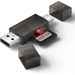 SD Card Reader for iPhone 16 Pro Max 16e 16 Plus Pro 16 15 Pro Max Samsung Galaxy S25 Edge, USB A to USB C Micro SD Card Reader Memory Card Reader Adapter for SD SDHC SDXC MicroSD Computer PC MacBook