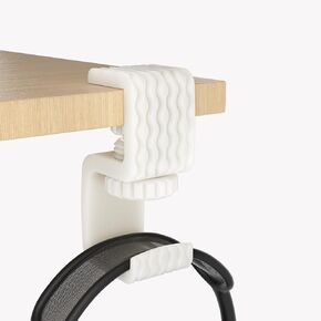 Headphone Stand Holder, Durable Adjustable 3mm-40mm Thickness Non-Scratch Base for Wood/Glass/Metal, Quick Install & Universal Fit for AirPods Max/Sony/Bose (Jade White)