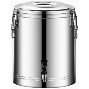 Stainless Steel Insulated Bucket, Large Capacity Milk Tea Bucket,Catering Water Dispenser,Suitable for Restaurants, Homes, Hotels, etc,30L