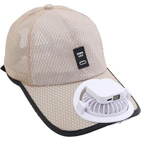 Mens Mesh Baseball Hat with Fan Womens UPF50 Summer Outdoor Beach Sun Hat Truker Dad Cap Tennis Golf Visors