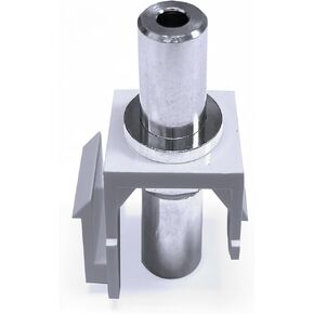 NTW 3.5mm Silver F/F feed-through Snap-in keystone Jack InsertWhite NKY-FF/3.5
