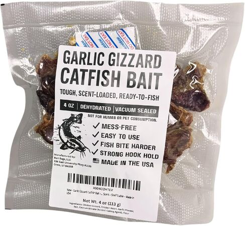 غوزي Gizzard Catfish Bait - Gizzards القوي المجفف التي تبقى على الخطاف - رائحة الثوم القوية - الرف مستقر - مصنوعة في الولايات المتحدة الأمريكية in Saudi Arabia