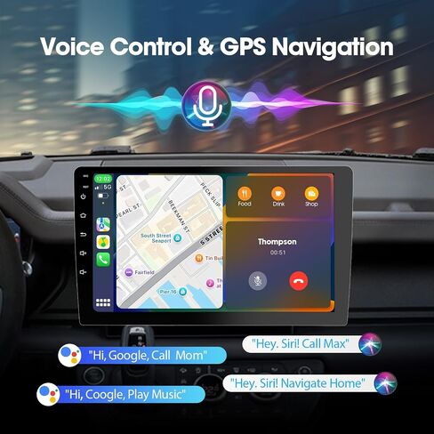 9" Double Din Car Stereo - Wireless CarPlay/Android Auto, HD Touchscreen Car Radio with Mirror Link, Voice Control, 4+64GB, Bluetooth 5.1, Backup Camera, GPS Navigation, FM/AM Radio in Saudi Arabia