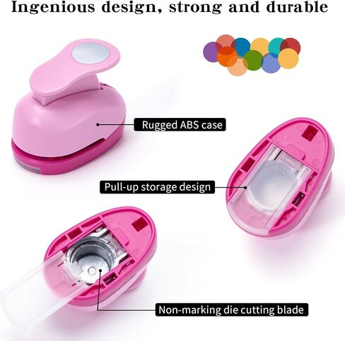 Katfort 1 Inch Circle Punch, Circle Hole Punch 2pcs, Circle Punches for Paper Crafts, Cardstock, Brand Label, Gift Wrapping, Greeting Cards and Scrapbooks, Blue in Kuwait