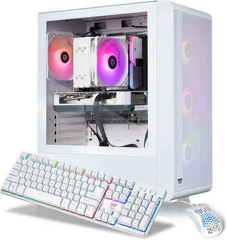 Thermaltake LCGS Quartz I1460 Gaming Desktop (Intel Core ™ I5-14400F ، ToughRam DDR4 3600MHz 16GB RGB Memory ، NVIDIA GEFORCE® RTX 5060 ، 1TB NVME M.2 ، WIFI ، Windows 11) S2QT-B760-560-560-560 in Saudi Arabia