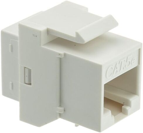 CableWholesale Cat5e Keystone Inline Coupler, RJ45 Female to Female Connector, White in Saudi Arabia