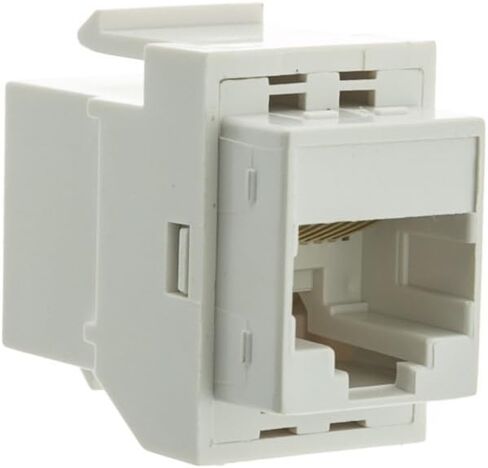 CableWholesale Cat5e Keystone Inline Coupler, RJ45 Female to Female Connector, White in Saudi Arabia
