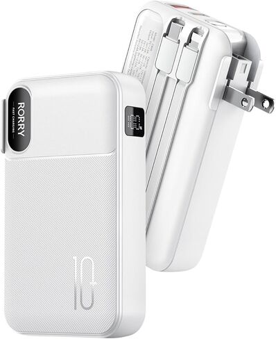 RORRY Portable Charger w/Wall Plug 10000mAh Power Bank 22.5W Battery Pack in Saudi Arabia