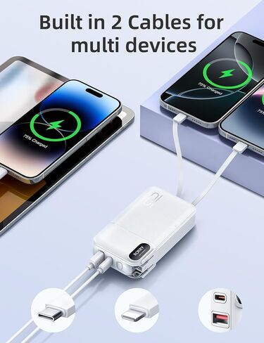 RORRY Portable Charger w/Wall Plug 10000mAh Power Bank 22.5W Battery Pack in Saudi Arabia
