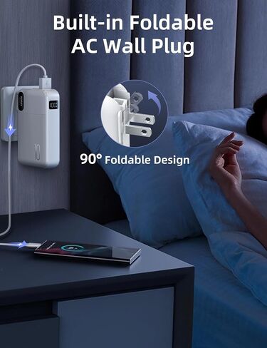 RORRY Portable Charger w/Wall Plug 10000mAh Power Bank 22.5W Battery Pack in Saudi Arabia
