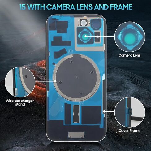 AGCUT for iPhone 15 Back Glass Replacement for iPhone 15 Rear Back Glass Waterproof and Camera Lens+Professional Repair Tool Kit (Green) in Saudi Arabia