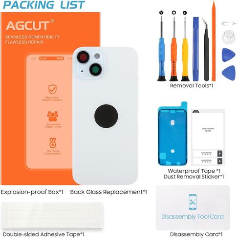 AGCUT for iPhone 15 Back Glass Replacement for iPhone 15 Rear Back Glass Waterproof and Camera Lens+Professional Repair Tool Kit (Green) in Saudi Arabia