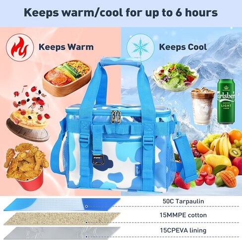 Tirrinia Soft Cooler Bag 24 Cans, Insulated Leakproof Portable Cooler with Lightweight & Adjustable Strap - Small Beach Cooler for Camping, Travel, Car, Picnic, Lunch Cooler Box in Saudi Arabia