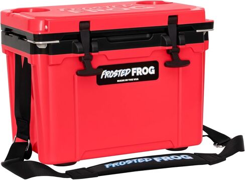 Made in USA Frosted Frog Hyper-Light 14 Quart Hard Cooler Insulated Portable Ice Chest Box for Beach, Beverages, Camping, Fishing, Boat, Barbecue, 30% Lighter Than Rotomolded Coolers in Kuwait