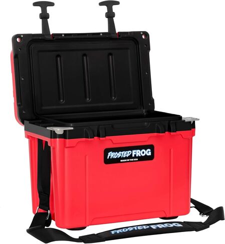 Made in USA Frosted Frog Hyper-Light 14 Quart Hard Cooler Insulated Portable Ice Chest Box for Beach, Beverages, Camping, Fishing, Boat, Barbecue, 30% Lighter Than Rotomolded Coolers in Kuwait